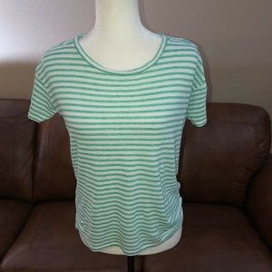 J.Crew Relaxed Casual Linen Stripe T-Shirt | XS